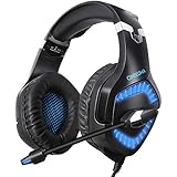 ONIKUMA G3 Gaming Headset for Xbox PS4 PC,Memory Earmuffs Surround Sound Stereo Gaming Headphones with Noise Cancelling Mic for Mac Laptop,NS