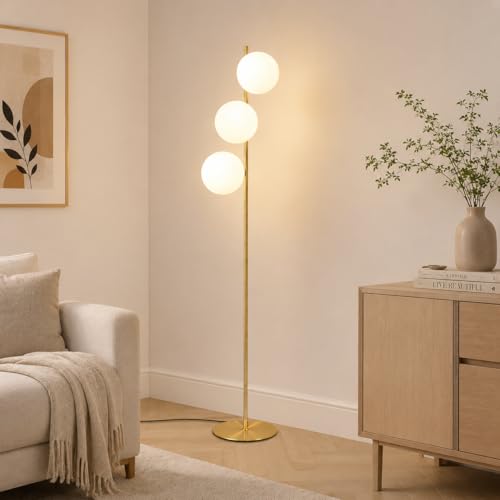 ZMH Modern Floor Lamp Floor Lamp - 3 Lights E27 Design with Ped Switch