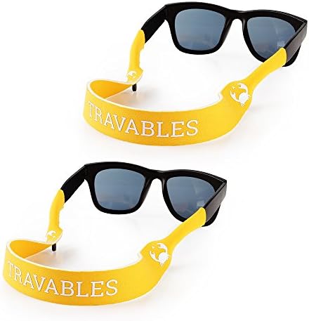 Travables TR-A02 Eyewear Retainer, Floating Neoprene Sunglass and Glasses Holder Straps (2 Pcs Yellow)