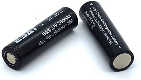 2 Pieces Ebat IMR 18650 3.7V Rechargeable battery 2700mAH 30A High Drain Battery