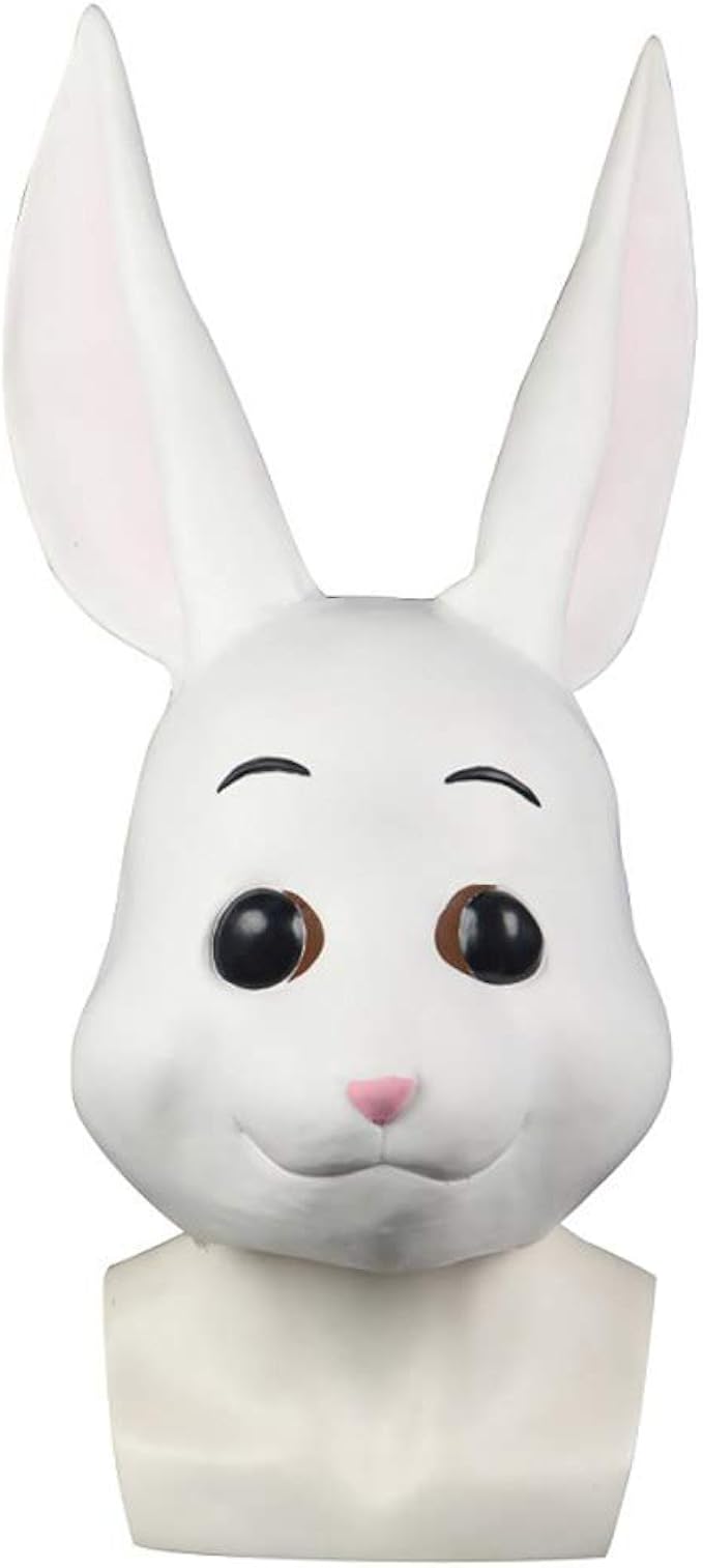Amazon Com 2019 Anime Beastars Haru Rabbit Cosplay Mask White Latex Full Head Adult Accessory Props Halloween Clothing 2019 anime beastars haru rabbit cosplay
