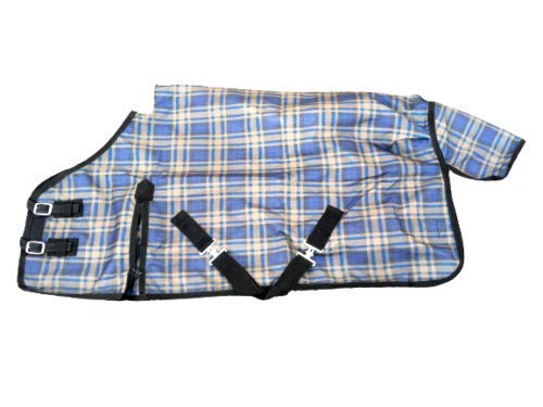 New Cwell Equine Mini Lightweight Turnout Shetland Rug Pony Rug Foal Rug No Fill Choice of Sizes (4 feet, Grey Check)