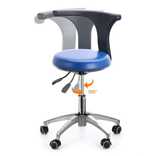 AZDENT Ergonomic Medical Doctor Stool Dentist Swivel Rolling Chair with Back Foot Rest Adjustable Dentist Stool Dental Clinic Spa Massage Salon