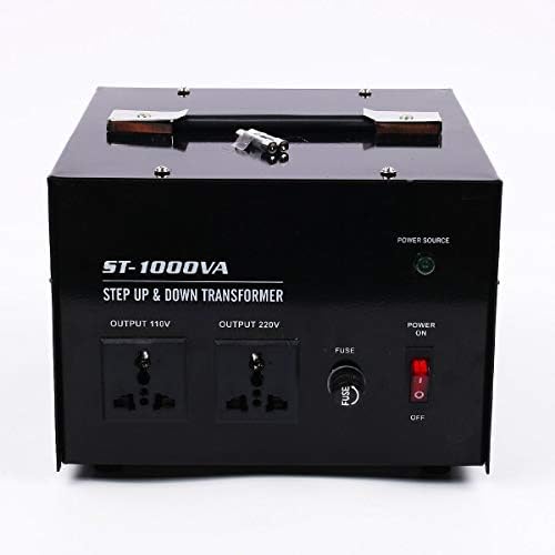 1000W Transformer 220V-110V AC Power Voltage Converter with Fuses Step Up & Down for UK US EU Black (1000W)