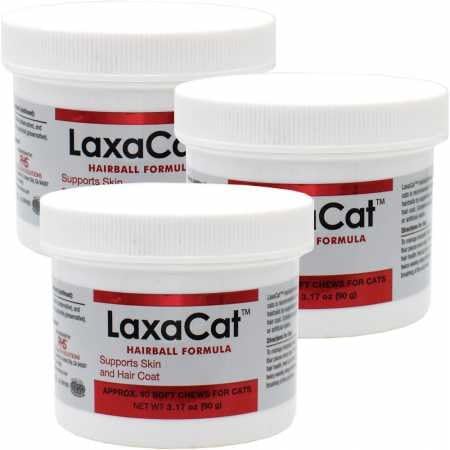LaxaCat Hairball Formula for Cats - Supports Skin & Hair Coat, Vitamin, Mineral Oil - Healthy Coat - Regular Bowel Movement - Natural Ingredients - 270 Soft Chew