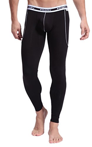 ARCITON Men s Low Rise Leggings Long Johns Thermal Pant US M/With Tag L(Waist: 33"- 35") 3004ckuBlack