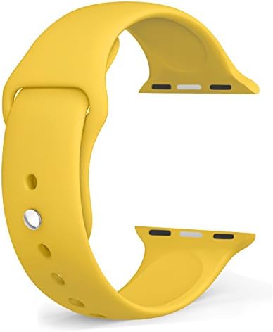 Denkoo Band for Apple Watch 42mm S/M, Soft Silicone Replacement Sport Strap for Apple Watch iWatch Series 3 Series 2 Series 1 Sport and Edition, Yellow