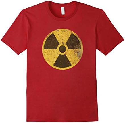 Men's Biohazard Radioactive Symbol Old Vintage Rusted Sign T-shirt 2XL Cranberry