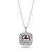 Color Guard Marching Band Charm Classic Silver Plated Square Crystal Necklace