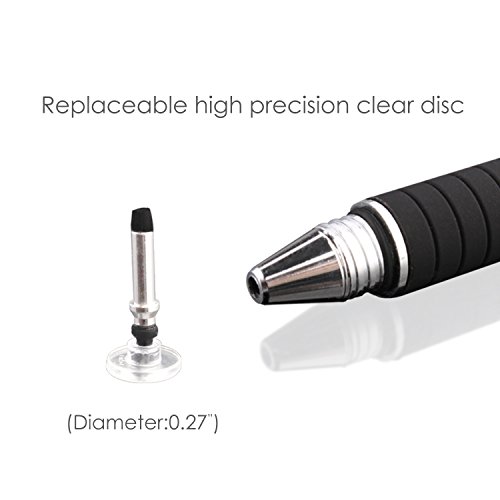 Dimples Excel Stylus Pen Replaceable Disc Tips with Shock Absorbing Silicone Connection for iPad Tablet Kindle Touchscreen Devices (Disc tips with silicone connection)