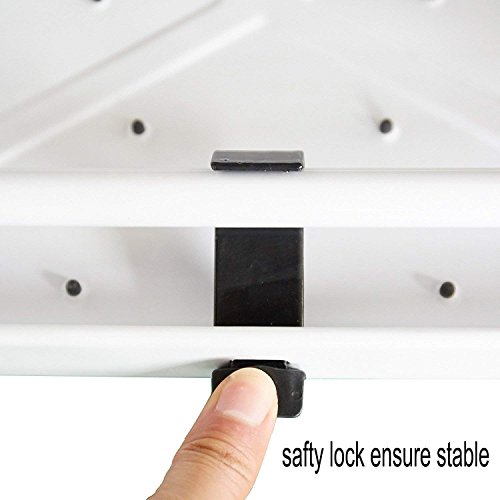 Livebest 4 Steps Ladder Folding Step Stool with Hand Grip Non-Slip Safety Rails Portable Heavy Duty 330 lb Load Capacity for Home Household Kitchen Office Garden,Iron - Thumbnail 5