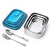 Stainless Steel Bento Lunch Box Food Container Storage 3 In 1 Leak Proof. Healthy Takeaway - Kids - Adults For Outdoor Meals. BONUS Stainless Steel Cutlery Included