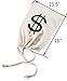 3PCS 11.8 x 15.5 Inches Large Bank Robber Costume Money Bags with Eye Patches - Halloween Drawstring Pouch with Dollar Sign - Trick or Treat/Burglar/Cowboy Pirate Party Supplies Cosplay Props