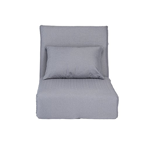 image for Loungie Relaxie Grey Linen Flipchair - 5-Position Adjustable Back | Sl