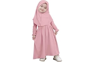 ODASDO Newborn Infant Baby Girls Muslim Abaya Prayer Dress with Hijab Middle East Arabian Dubai Robe Ramadan Eid Clothes
