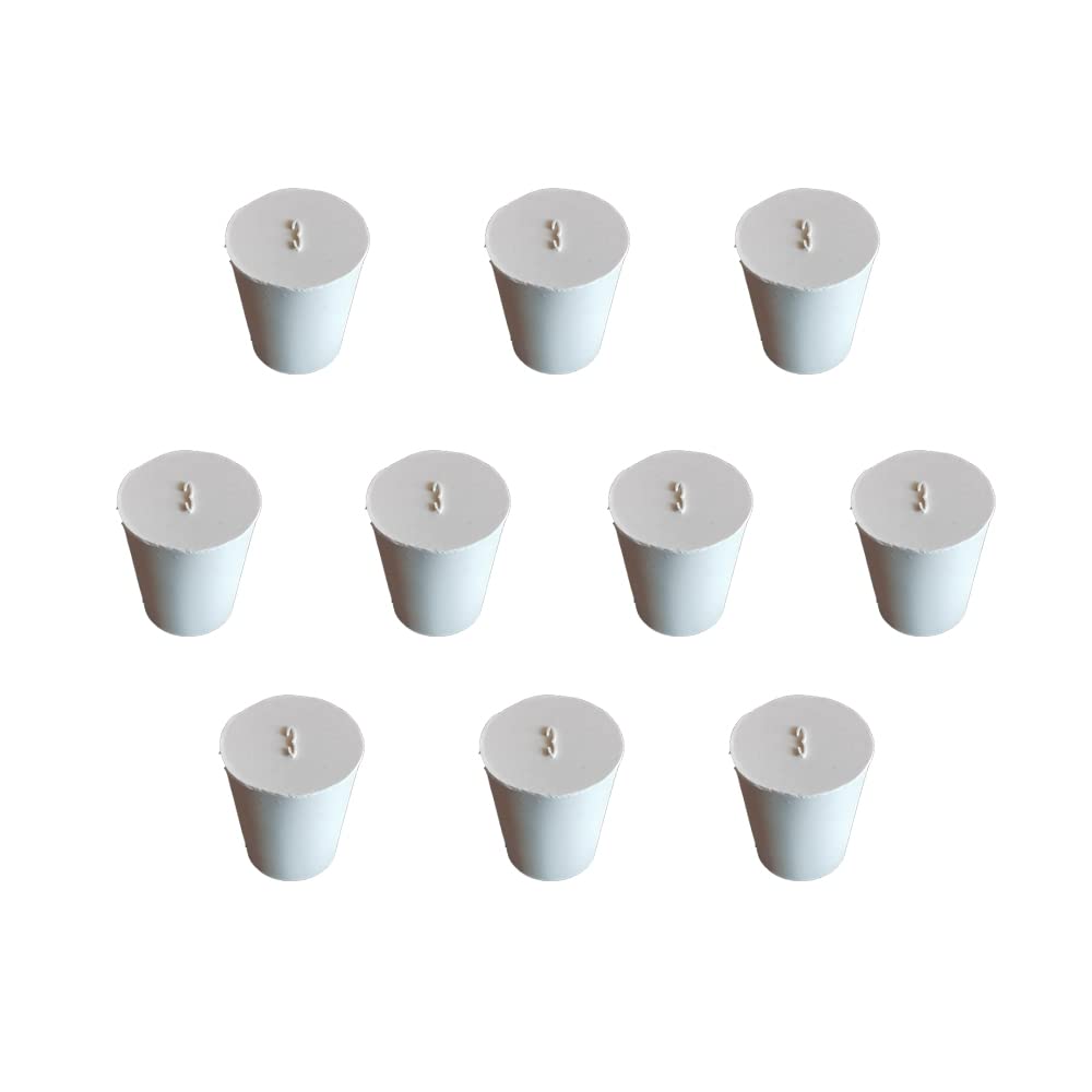 HeyWin Rubber Bungs for Holes 17mm to 23mm,10 Pieces,Rubber Bungs Stoppers are Used for Sealing Glass Bottles、Conical Flask Etc (10, 3#)