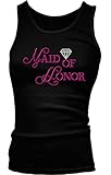 Rhinestone Maid Of Honor - PINK Girls / Juniors Tank Top T-shirt