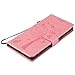 Xperia XA Ultra Case, Linkertech [Card Slots & Wrist Strap] PU Leather Wallet Flip Pouch Case with Foldable Cover and Kickstand Feature for Sony Xperia XA Ultra / Xperia C6 (Pink)