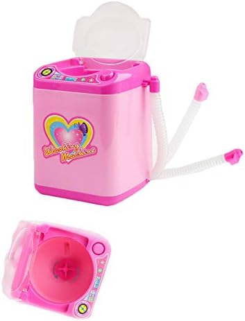 Coolcycling Mini Simulation Children Play House Pretend Toy Electric Cute Cosmetic Powder Puff Washing Machine Makeup Brushes Cleaner Washer Tool