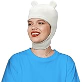Zadin Adventure Finn Hat, White Bunny Costume Cap, Human Costume Cosplay, Fantasy Explorer Dress-Up Accessory