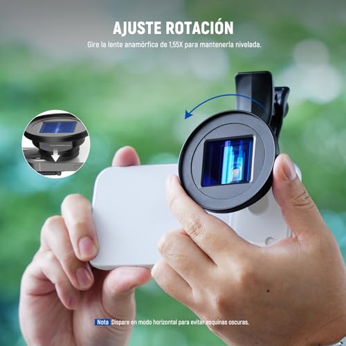 NEEWER 1.55X Blue Flare Anamorphic Lens Mobile Camera with 17mm Threaded Clip, 4 Elements 4 Groups 2.4:1 Wide Screen Cinema Effect Mobile Photography Compatible with iPhone Android Samsung, LS-75