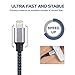 iPhone Charger Sundix Lightning Cable 3Pack 10FT Extra Long Nylon Braided Charging Cord Compatible With iPhone X 8 Plus 8 7 Plus 7 6 6S 6 Plus 5S SE iPod iPad Mini Air Pro--Blue