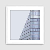 Framed Canvas Wall Art Geometric Building Canvas Prints Home Artwork Decoration for Living Room,Bedroom - 16x16 inches