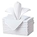 VEEYOO Cloth Napkins - Set of 12 Pieces 17 x 17 Inch Solid Polyester Table Napkins - Soft Washable and Reusable Dinner Napkin for Weddings, Parties, Restaurant (White Napkins Cloth)