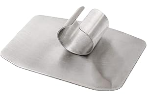 shlutesoy 2Pcs Stainless Steel Cutting Food Vegetable Finger Protector Guard Kitchen Tool Kitchen Dining tool Silver