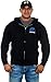 JH DESIGN GROUP Men's Mopar Logo Hoodie Full Zip Up Black Hooded Sweatshirt (Large, AP22-black)