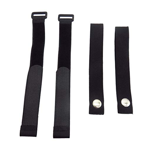 MFC Rear Window Roll Up Snap Straps & Soft Top Sunrider Straps, for Jeep Wrangler 2007-2019, Black