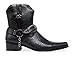 Alberto Fellini Men's Crocodile Prints Western Cowboy Boots with Side Zipper, Belt Buckle and Metal Chain (9, Black)