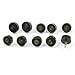 uxcell 10 Pcs 14mm Dia Round Black Plastic Shoes High Heel Tips Taps