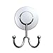 MySweetHome Hook Holder with Suction Cup and Double Hooks, Chrome