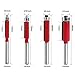 Baowox 1/4 Inch Shank Top End Bearing Flush Trim Router bits Set 1/4