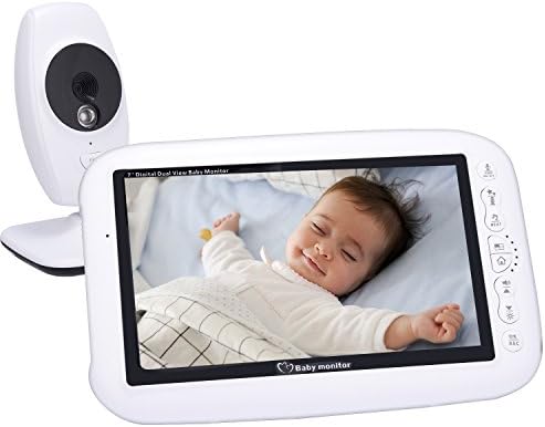 Wireless Video Baby Monitor with 7.0" Large LCD Screen Night Vision Camera, Video Recording& Two Way Audio System
