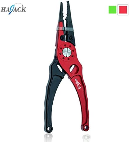 HAJACK New Multifunctional Aluminum Fishing Pliers Scissors Line Cutter Remove Hook Carp Fishing Tackle Tools Ultra-light fishing line pliers Braid Cutters (Red/Black)