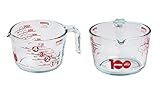 Pyrex Prepware 4-Cup 100th Year Anniversary Measuring Cup Clear Glass Red Measurements