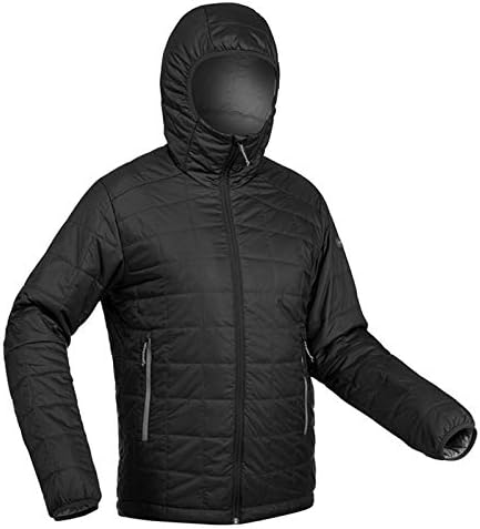 Forclaz Trek100 Men's Hooded Mountain Trekking Down Jacket - Black