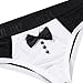 FEESHOW Men's Cotton Tuxedo Boxer Shorts Briefs Underwear Bow Tie Panties Black Large (Waist 32.0-42.0