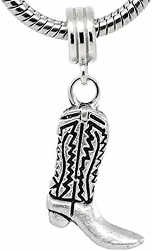 " Boot Charm " Dangle Bead Spacer for Snake Chain Charm Bracelet
