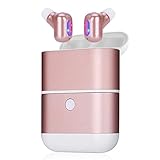 Kitbeez True Wireless Earbuds ,TWS Stereo Earphones Waterproof In-Ear Bluetooth Earbuds with Power Bank and Charging Case ,Built-in Mic Mini Dual Earbuds for Women Sport Running (Rose Gold)