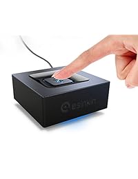 Esinkin Adaptador de audio Bluetooth para reproducción de música en el sistema de sonido, adaptador de audio inalámbrico, funciona con teléfonos inteligentes y tabletas, adaptador de altavoz inalámbrico