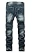 NITAGUT Men's Ripped Slim Straight fit Biker Jeans Dark Blue-US 38