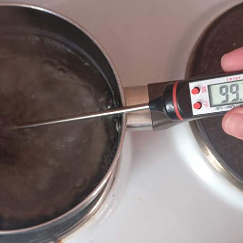 Xigeapg Kitchen Digital Bbq Food Thermometer Meat Cake Candy Fry Grill Dining Household Cooking Thermometer Gauges With Battery-White