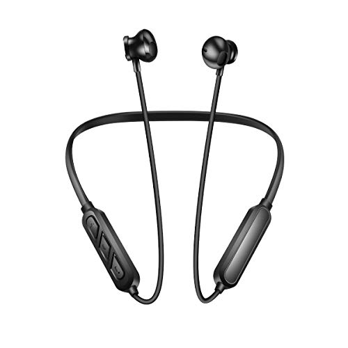 Bluetooth Headphones, Sports Bluetooth Headphones Earphones Earbud with Mic Wireless Headset, Waterproof Sweatproof HD Stereo Earbuds for Running Gym Noise Cancelling 20Hrs Play Time (X7-Black)