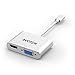 USB Type C to HDMI VGA Adapter,AVOTCH 2 in 1 USB3.1 Type-C Converter Dual screen display with Aluminium Case