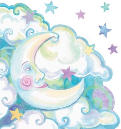 Moon Peel & Stick - Aqua Wall Mural