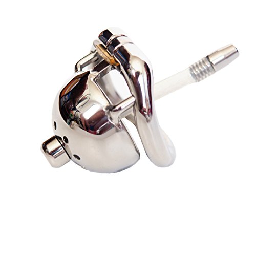 Raycity Stainless Steel Male Chastity Cage Penis Ring Device Belt w/Soft Catheter(45mm Ring) 210