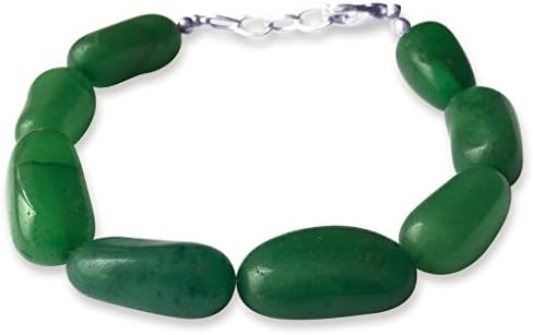 WCJ Green Aventurine Tumble Power Bracelet :Natural Gemstones, Balancing Reiki-Yoga-Meditation Crystal Healing: Unisex. Adjustable.